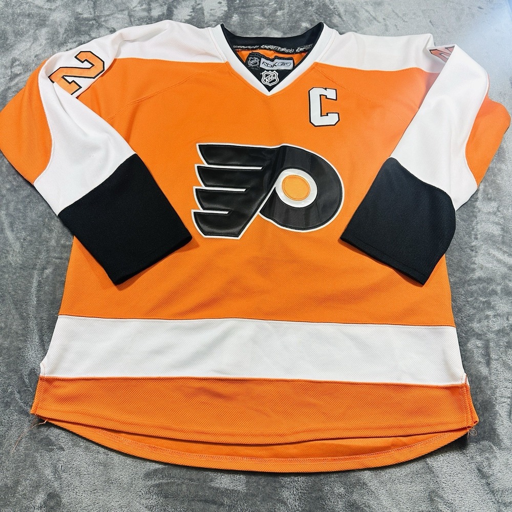 Reebok Flyers Giroux 28 Jersey Mens 48 Orange Black‎ NHL CCM